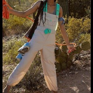 FP Movement by Free People Beige and Teal Jumpsuit